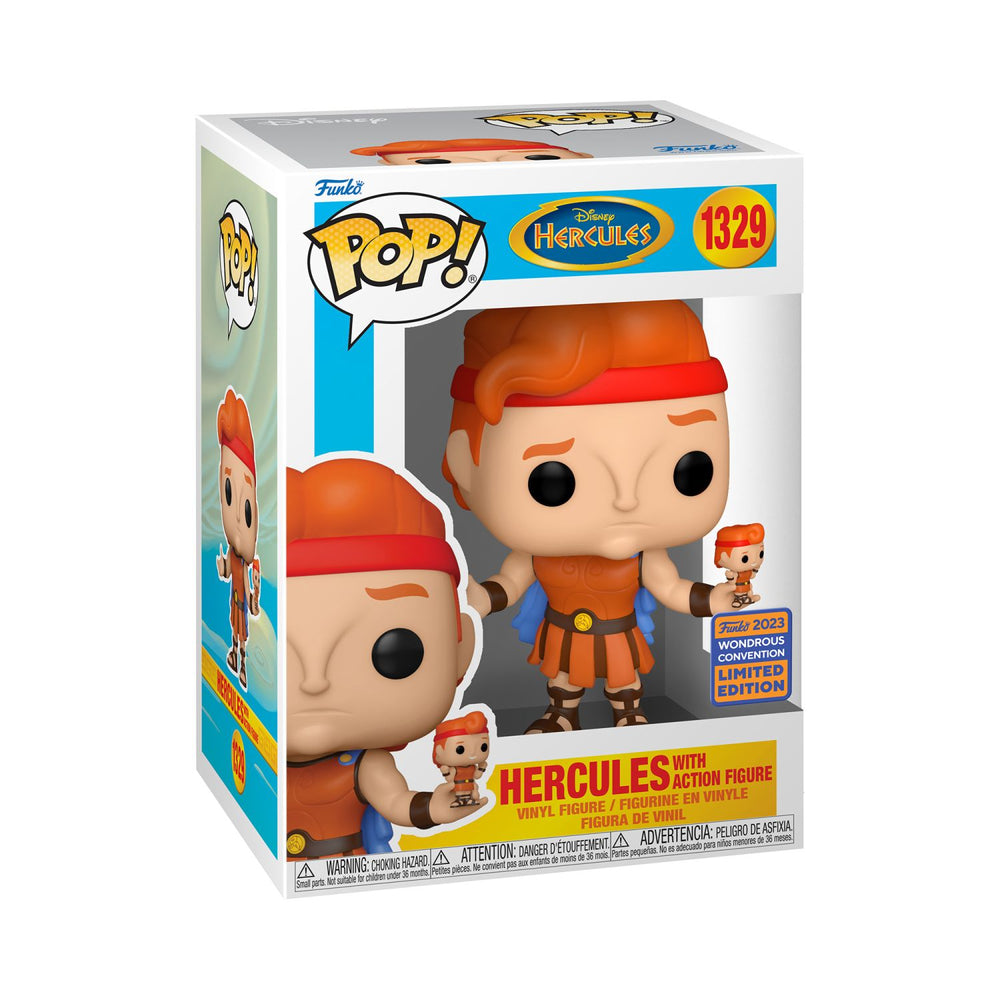 Funko Pop! Disney: Hercules β Hercules with Action Figure Funko 2023 Wonderous Covention Limited Edition