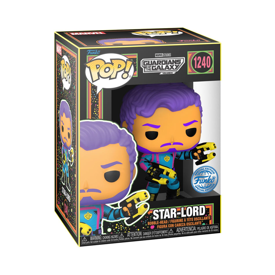 Funko Pop! Marvel Studios: Guardians Of The Galaxy – Star-Lord Special Edition Black Light