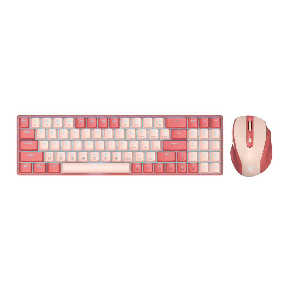 Redragon BS8772 Wireless Keyboard and Mouse Combo – Red/Pink