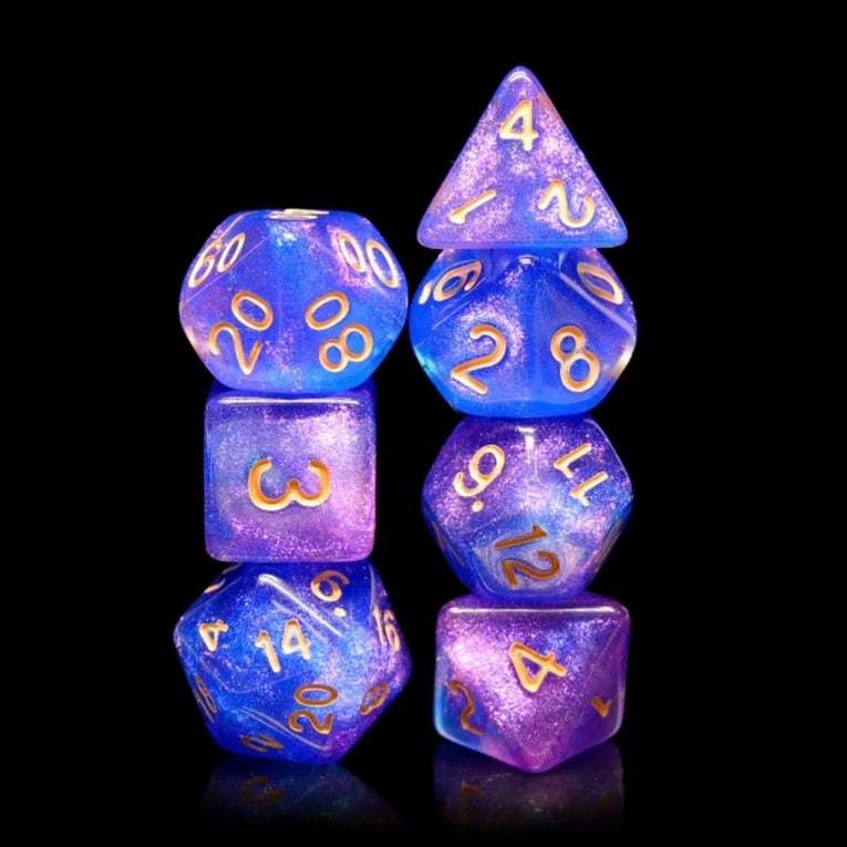 Secret Stars polyhedral dice seven piece set