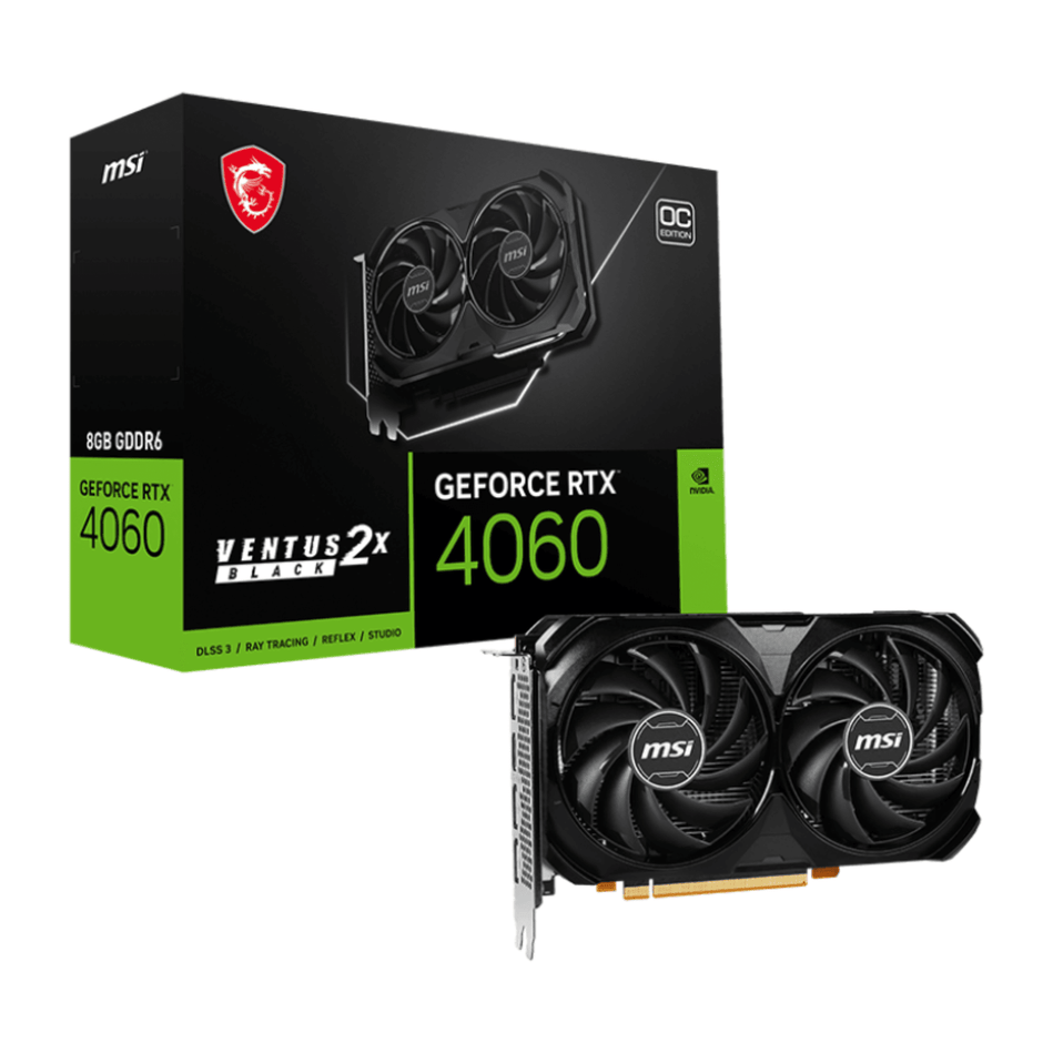 MSI NVIDIA GeForce RTX™ 4060 VENTUS 2X BLACK 8G OC