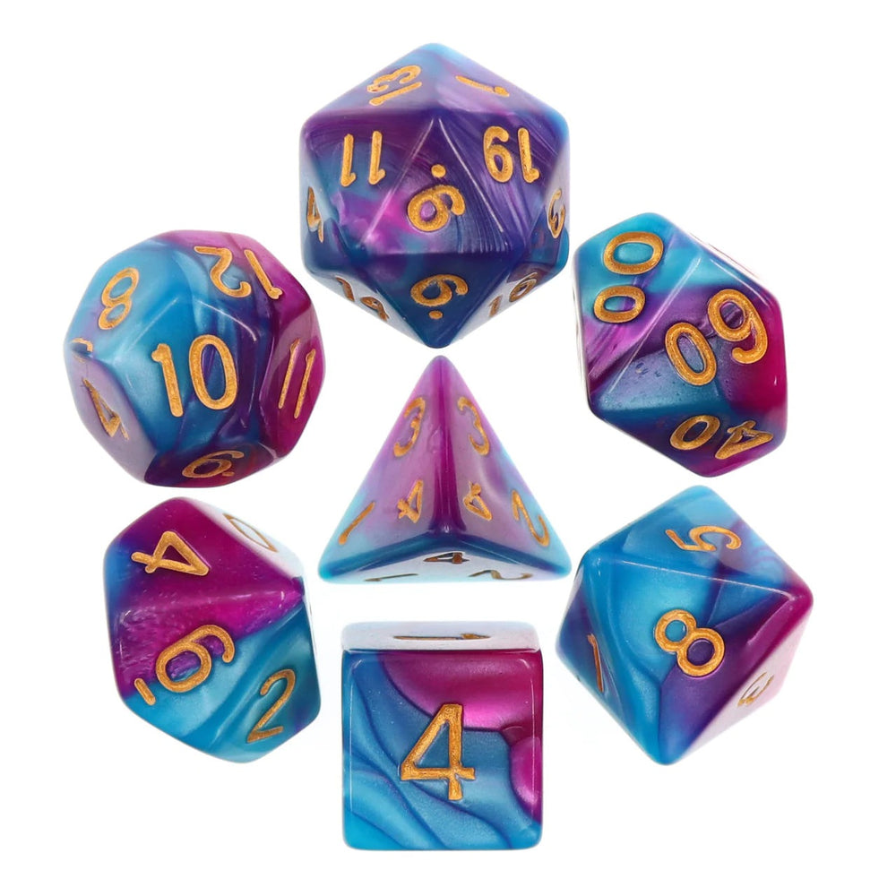 Polyhedral blend dice seven piece set