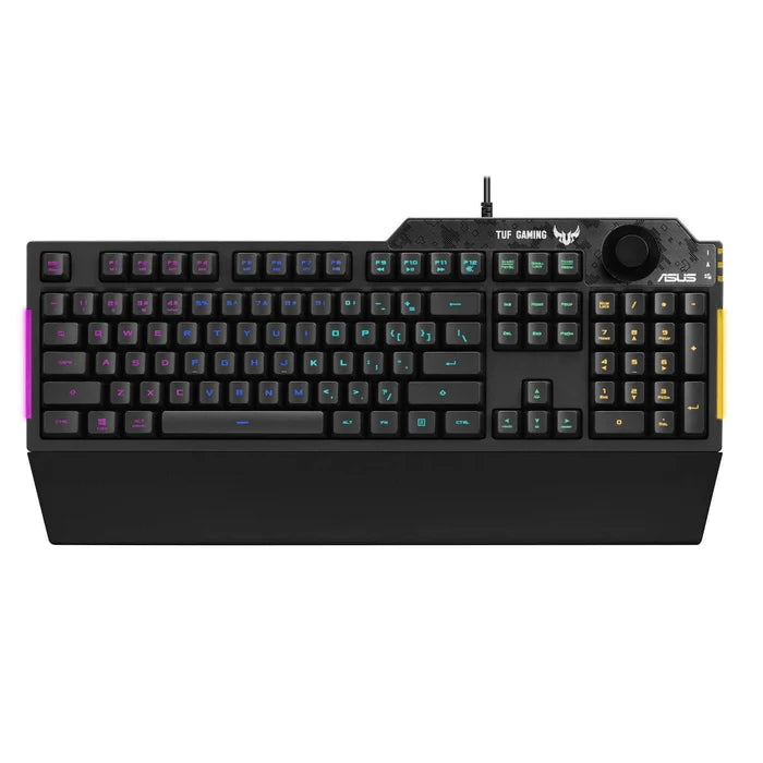 ASUS TUF Gaming K1 RGB keyboard with dedicated volume knob