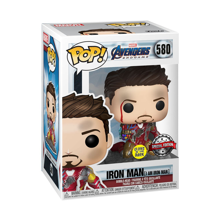 Funko Pop! Marvel: Avengers Endgame-Iron Man Glows In The Dark I Am Iron Man Special Edition