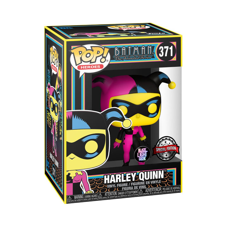 Funko Pop! Heroes: Batman The Animated Series-Harley Quinn Black Light Glow Special Edition