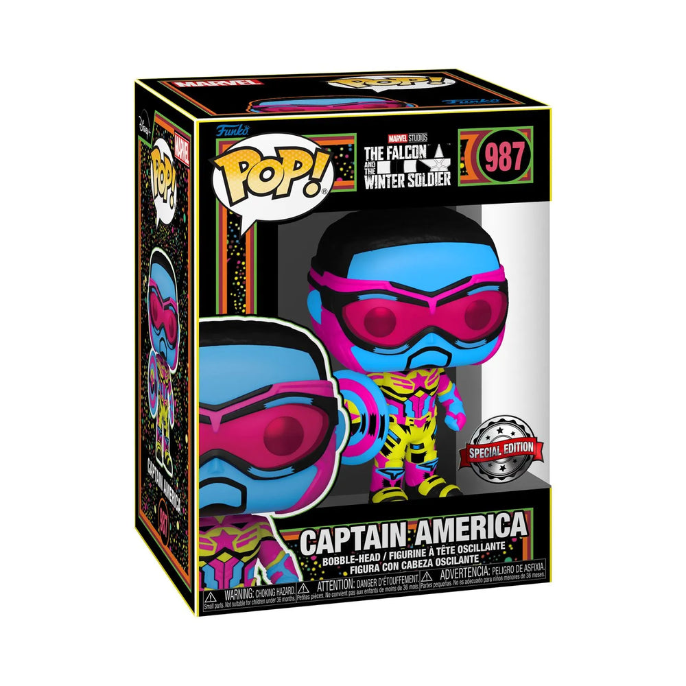 Funko Pop! Marvel Falcon & Winter Soldier-Captain America Special Edition Blacklight