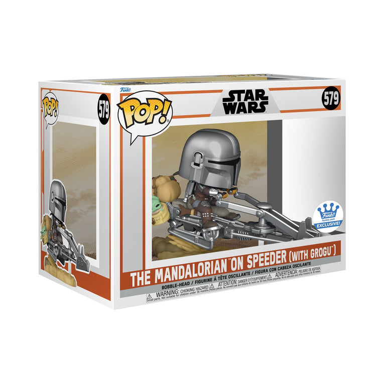 Funko Pop! Rides Deluxe: Star Wars – The Mandalorian On Speeder With Grogu Exclusive