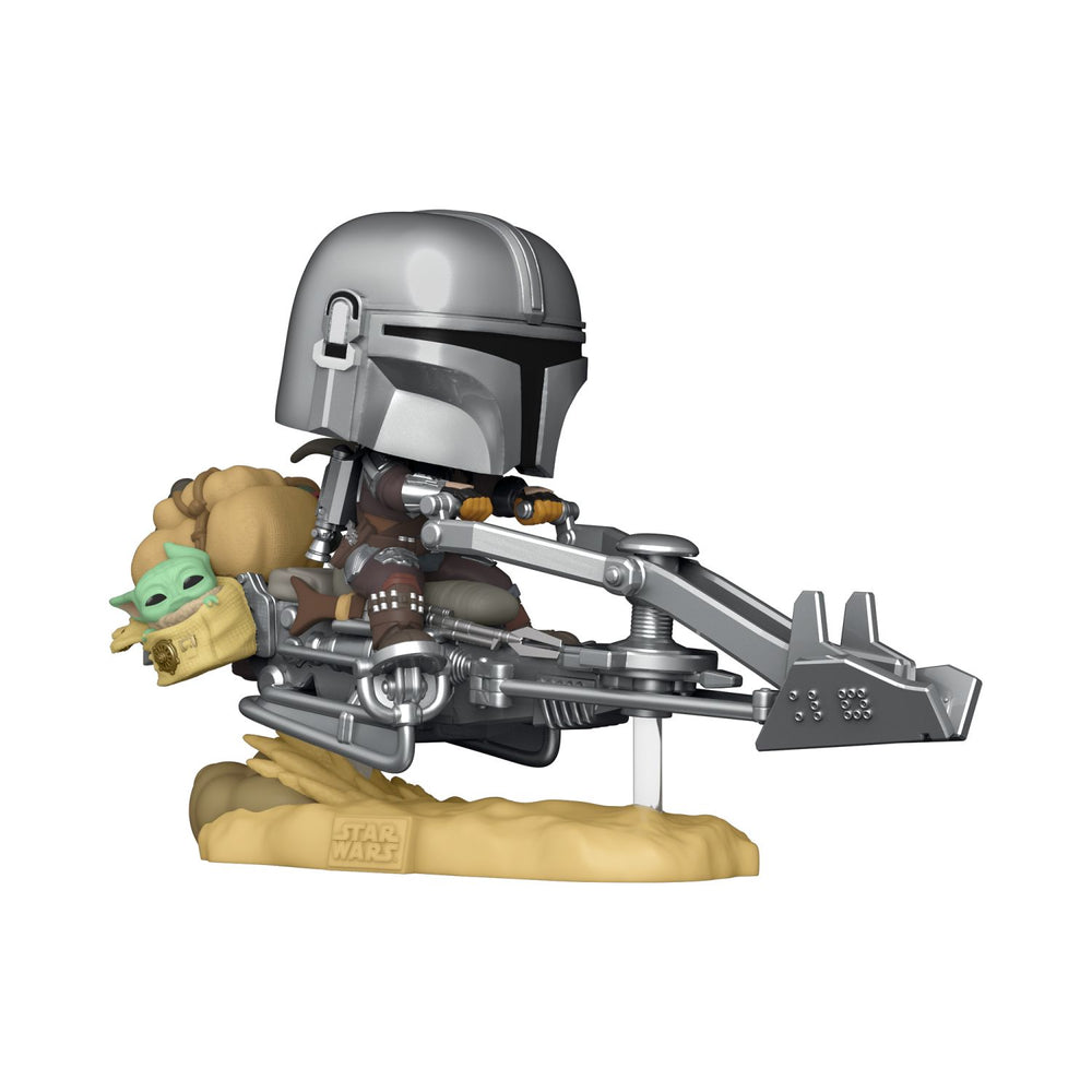 Funko Pop! Rides Deluxe: Star Wars – The Mandalorian On Speeder With Grogu Exclusive