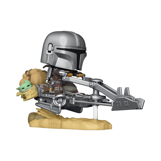 Funko Pop! Rides Deluxe: Star Wars – The Mandalorian On Speeder With Grogu Exclusive