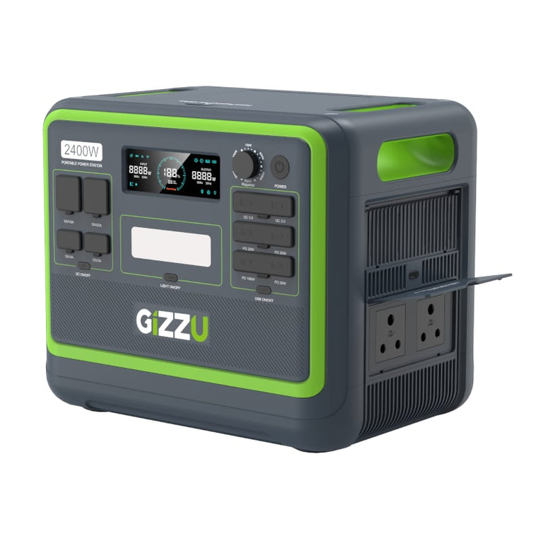 GIZZU HERO PRO 2048WH/2400W UPS FAST CHARGE LIFEPO4 PORTABLE POWER STATION