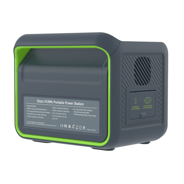 GIZZU HERO CORE 512WH/800W UPS FAST CHARGE LIFEPO4 PORTABLE POWER STATION