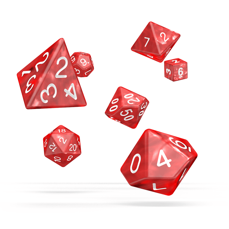 Oakie Doakie Dice RPG 7 Set Marble Red