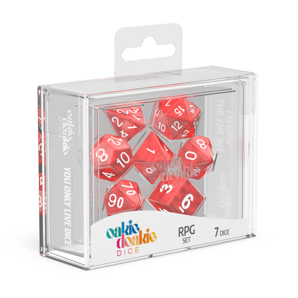 Oakie Doakie Dice RPG 7 Set Marble Red