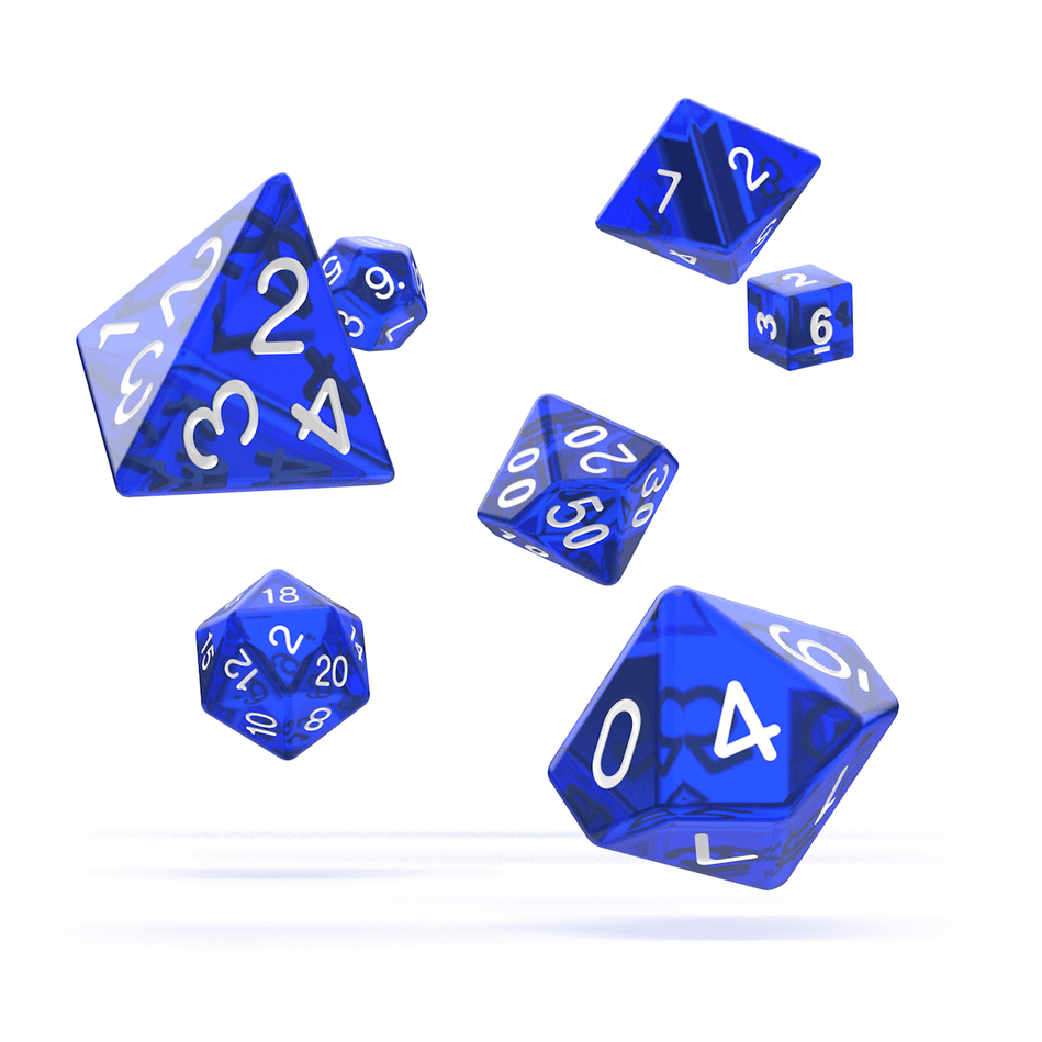 Oakie Doakie Dice RPG 7 Set Translucent Blue