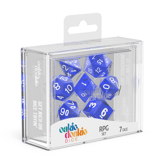 Oakie Doakie Dice RPG 7 Set Translucent Blue