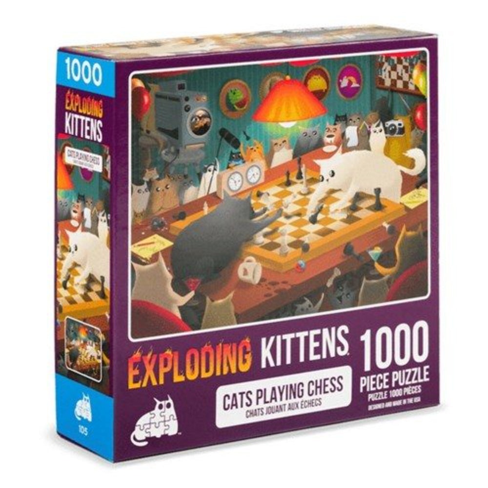 Exploding Kittens Puzzle - Cats Playing Chess
