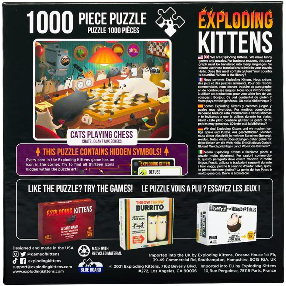 Exploding Kittens Puzzle - Cats Playing Chess