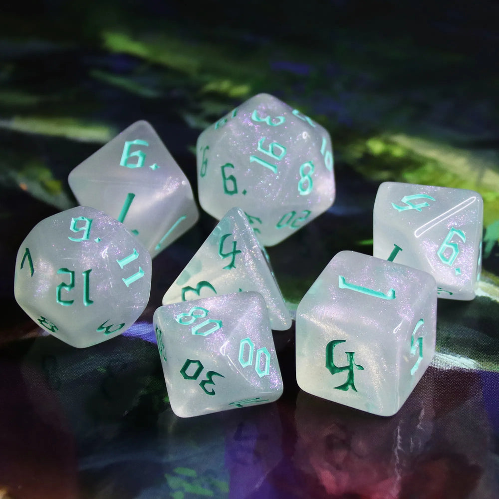 The Chaos polyhedral dice seven piece set