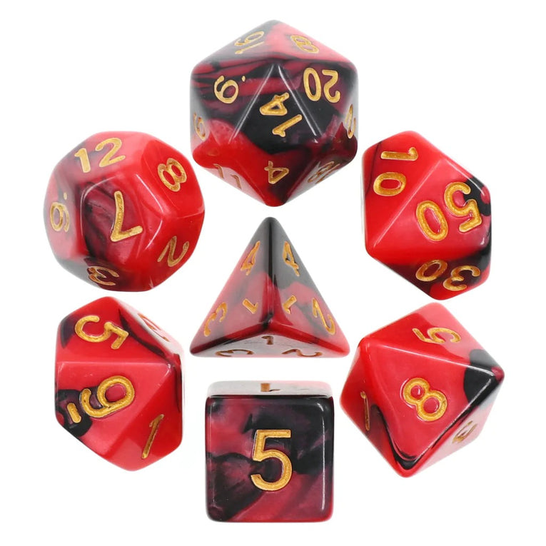 Polyhedral blend dice seven piece set