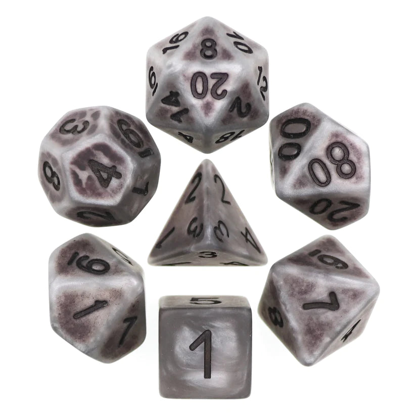 Ancient polyhedral dice seven piece set