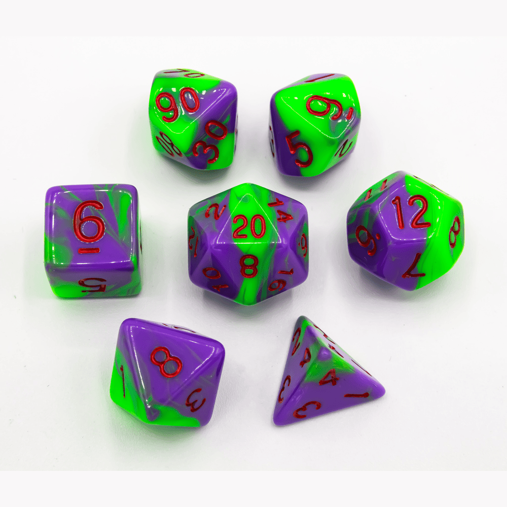 Polyhedral blend dice seven piece set