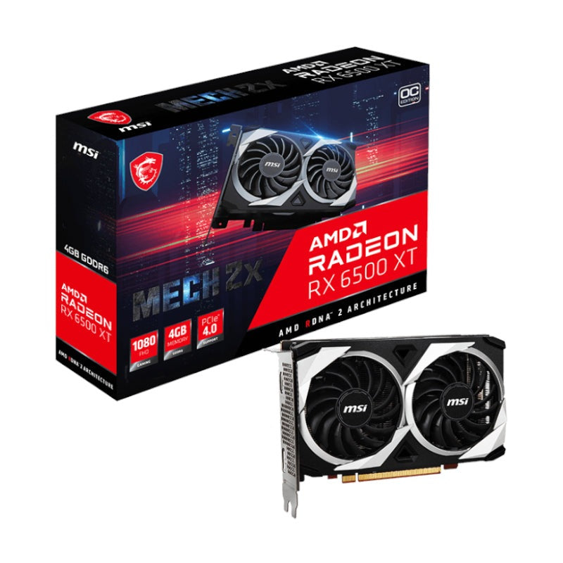 MSI Radeon RX 6500 XT MECH 2X 4G OC GDDR6 64-BIT Graphics Card