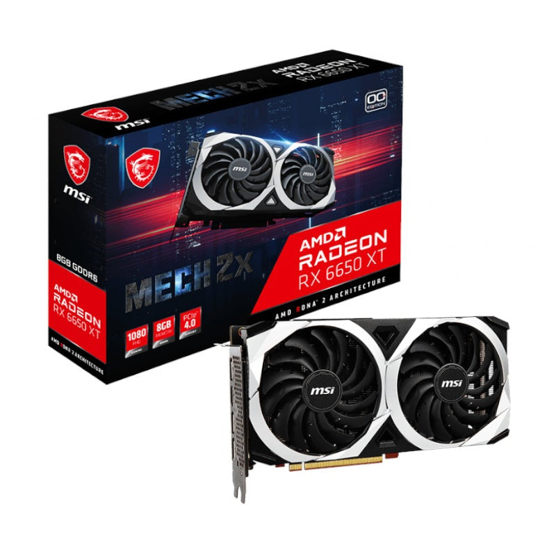 MSI Radeon RX6650 XT MECH 2X 8G OC GDDR6 128-Bit Graphics Card