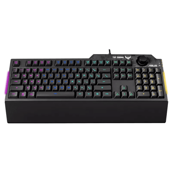 ASUS TUF Gaming K1 RGB keyboard with dedicated volume knob