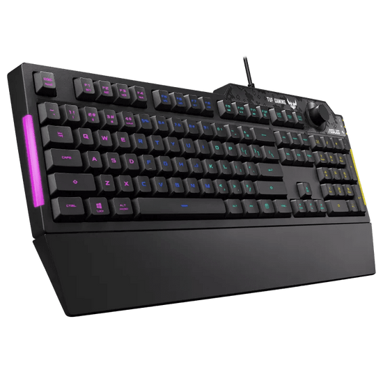 ASUS TUF Gaming K1 RGB keyboard with dedicated volume knob